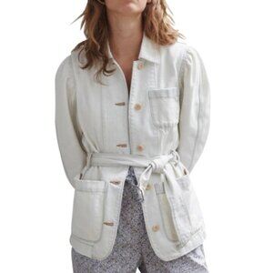 LA VIE Rebecca Taylor Whiteout Denim Jacket MISSING BELT sz M